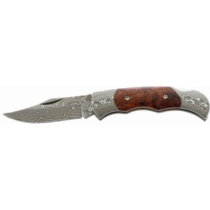 Herbertz Faca Damascene pocket knife, root wood grip, No. 201408