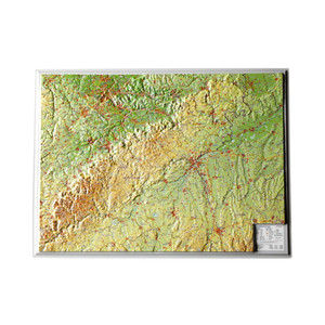 Georelief Regional-Karte Schwäbische Alb klein, 3D Reliefkarte