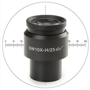 Euromex 10x/25 mm SWF, oculare micrometrico, mirino, Ø 30 mm, DX.6010-CM (Delphi-X)
