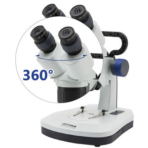 Optika Microscopio estereo SFX-51, bino, 20x, 40x, brazo fijo, cabeza giratoria