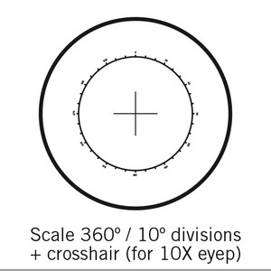 Motic reticolo 360°/10°, solo per 10X, Ø 25 mm (SMZ-161)