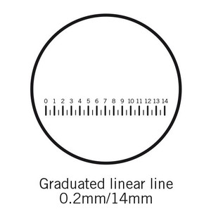 Motic Strichplatte Skala (14mm in 70 Teilen), (Ø25mm)