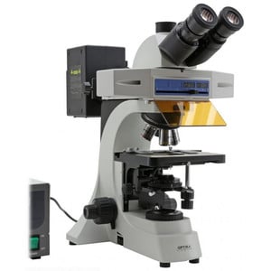 Optika Microscope Mikroskop B-510FL-EUIV, trino, FL-HBO, B&G Filter, W-PLAN, IOS, 40x-400x, EU, IVD