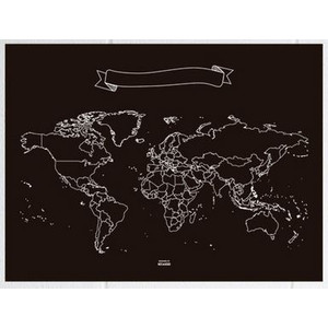 Miss Wood Mapa świata Chalkboard L