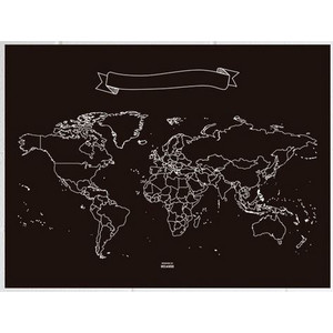 Miss Wood Mapa świata Chalkboard XL