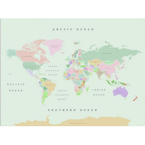 Miss Wood Mapa mundial Woody Map Watercolor Retro XL