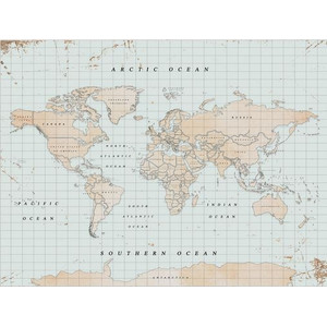 Miss Wood Mapa świata Woody Map Watercolor Vintage XL