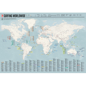 Marmota Maps Mapa mundial Weltkarte Surfing Worldwide (Englisch)