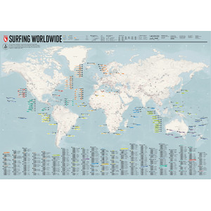 Marmota Maps Wereldkaart Weltkarte Surfing Worldwide (Englisch)