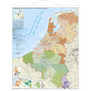 Stiefel Regionale kaart Benelux mit Postleitzahlen (97x137)