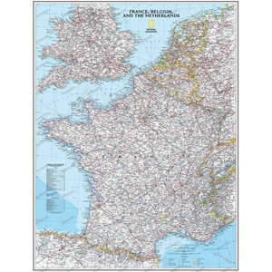 Carte géographique National Geographic France laminated