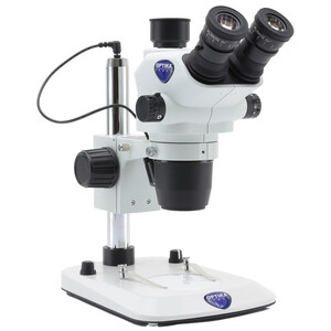 Optika Microscópio estéreo zoom SZO-4, trino, 6.7-45x, Säulenstativ, Auf-, Durchlicht