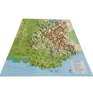 Carte régionale 3Dmap Les Alpes Françaises et ses massifs alpins