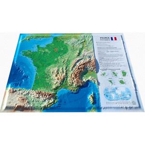Carte géographique 3Dmap La France Physique (petite)