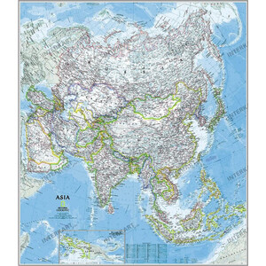 National Geographic Mapa kontynentów Azja, polityczny
