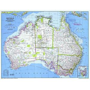 National Geographic Continent map Australia, politically