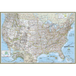 National Geographic Mapa dos EUA político (111 x 77 cm)