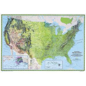 National Geographic Mappa Carta degli USA fisica