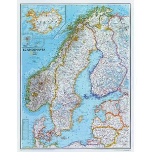 National Geographic Mapa regional Escandinávia