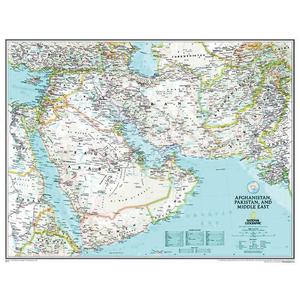 National Geographic Mapa regional Afghanistan, Pakistán y Oriente Medio