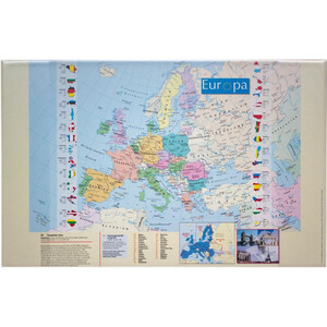Idena Landkarte Schreibtischunterlage Europa mit Einstecktaschen