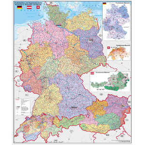 Stiefel Regional-Karte Deutschland-Österreich-Schweiz PLZ- u. Organisationskarte