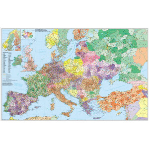 Stiefel Kontinent-Karte Europa mit Türkei Straßen- und Postleitzahlenkarte (mehrsprachig)
