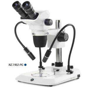 Euromex Microscopio stereo zoom NZ.1902-PG, 6.7-45x, Säule, 2 Schwanenhälse, Durchlicht, bino