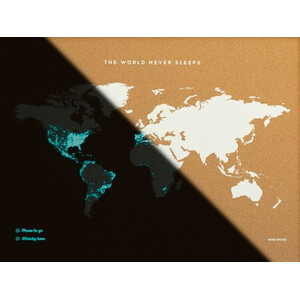 Miss Wood Weltkarte Woody Map Fluor XL