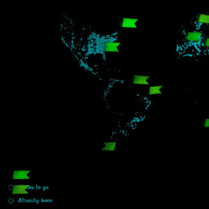 Miss Wood Weltkarte Woody Map Fluor XL