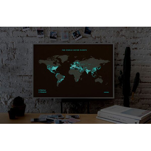 Miss Wood Weltkarte Woody Map Fluor XL