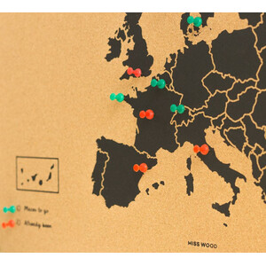 Miss Wood Mappa Continentale Woody Map Europa schwarz XL