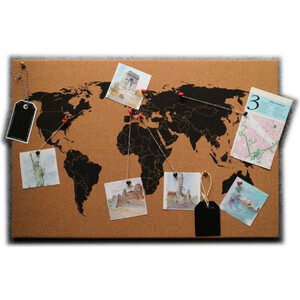 Idena Wereldkaart World map on cork