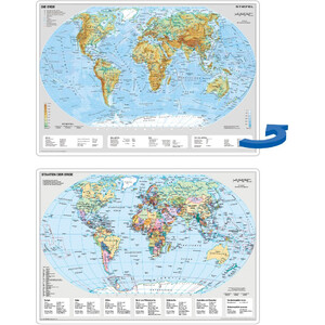 Stiefel Schreibunterlage Weltkarte politisch/physisch
