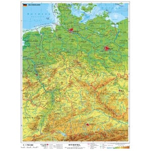 Stiefel Landkarte Deutschland physisch