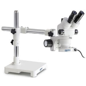 Kern Microscópio stereo zoom  OZM 902, bino, 7x-45x, HSWF, Stativ, Einarm m. Tischplatte, Ringlicht LED 4.5 W