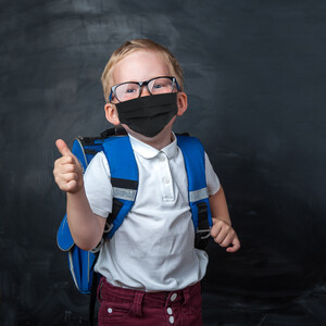 Masketo Mascherina naso/bocca nera in poliestere per bambini