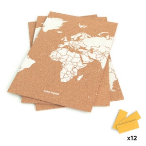 Miss Wood Mappa del Mondo Puzzle Map M - White