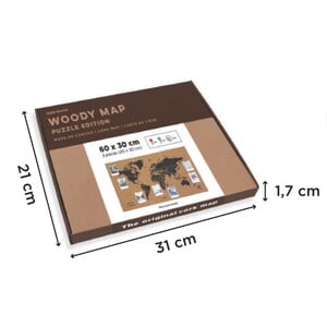 Miss Wood Mappa del Mondo Puzzle Map M - Black