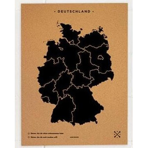 Carte géographique Miss Wood Woody Map Countries Deutschland Cork L black (60 x 45 cm)