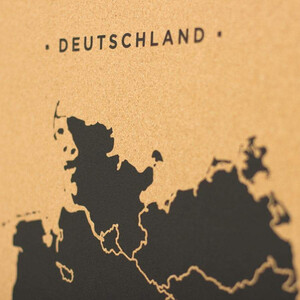 Miss Wood Mappa Woody Map Countries Deutschland Cork XL black (90 x 60 cm)