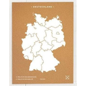 Miss Wood Harta Woody Map Countries Deutschland Cork L white (60 x 45 cm)