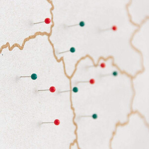 Miss Wood Mappa Woody Map Countries Deutschland Cork L white (60 x 45 cm)