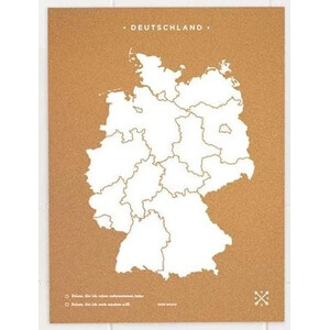 Miss Wood Harta Woody Map Countries Deutschland Cork XL white (60 x 90 cm)