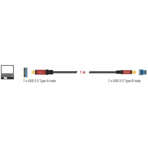 PegasusAstro USB-Cable Premium 1x USB3.0 Type-B 1m