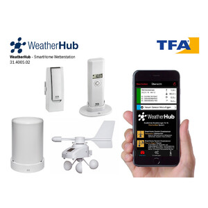 TFA Estação meteorológica Wetterstation-Set mit Klima, Regen & Windsender WEATHERHUB