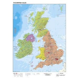 Stiefel Landkarte Großbritannien und Irland politisch (68x98)