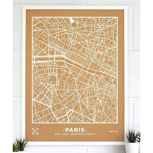 Miss Wood Mappa Regionale Woody Map Natural Paris XL White