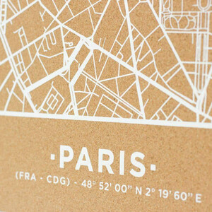 Miss Wood Mappa Regionale Woody Map Natural Paris XL White