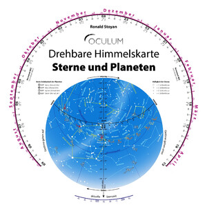 Oculum Verlag Sternkarte Drehbare Himmelskarte Sterne und Planeten 30cm
